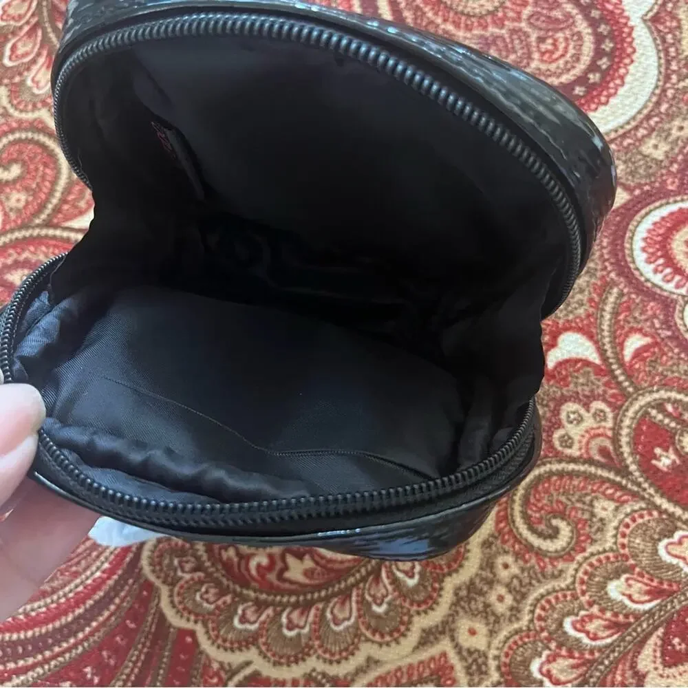 Shiseido Small Black Cosmetic Zip Around Pouch NWOT